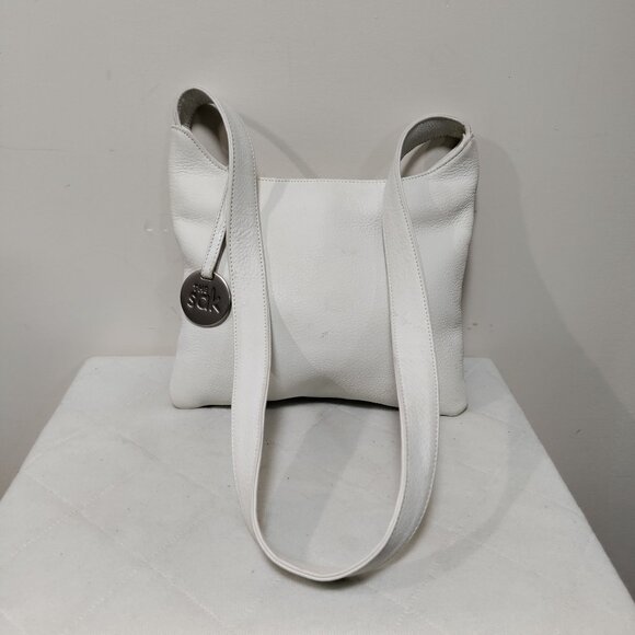 The Sak White Leather With Logo Charm Crossbody Shoulder Bag - Picture 5 of 11